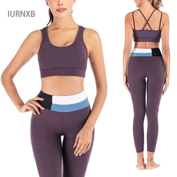 

sportswear woman seamless yoga set gym clothing fitness sleeveless sports vest+high waist pants set1, White;red