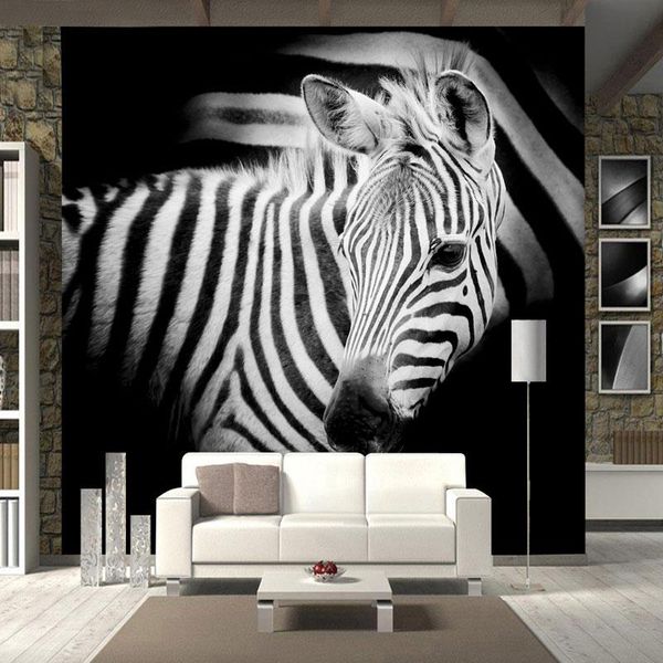 

wallpapers 3d zebra color white mural living room bedroom tv background wallpaper