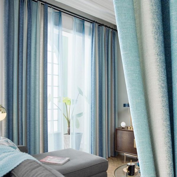 

curtain & drapes gradient color simple modern bedroom shading curtains customized finished nordic style for living dining room