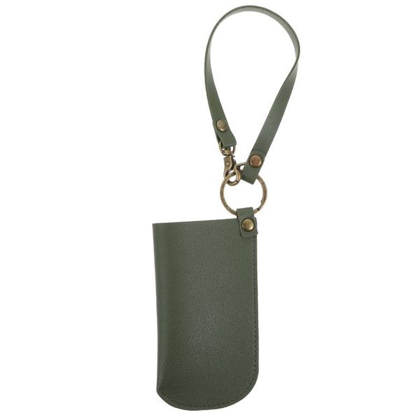 

storage bottles & jars 1pc pu key chain 60ml bottle cover portable sprayer holder (olive green)