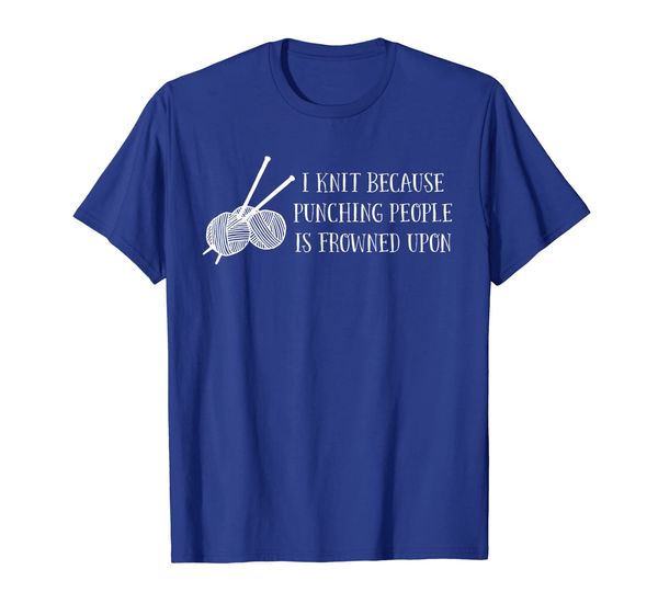 

i knit because punching people is frowned upon, White;black