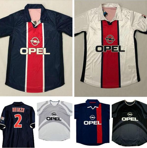

rÃ©tro 2001 2002 soccer jerseys home paris okocha arteta heinze anelka pochettino aloisio llacer ronaldinho 01/02 retro football shirt, Black;yellow