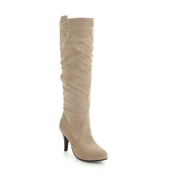 

boots big size high heeled women woman winter shoes botas, Black