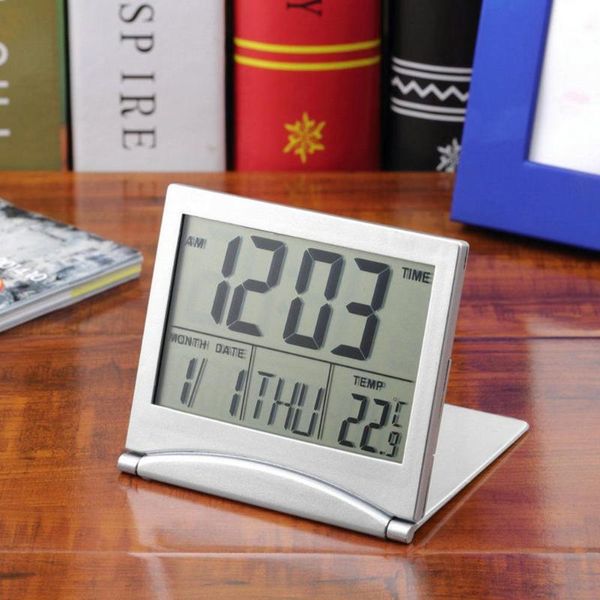 

desk & table clocks folding lcd digital alarm clock electronic calendar mini