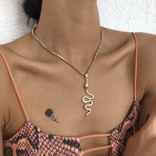 

chains fashion snake necklace for women trendy gold color claw chain pendant necklaces minimalist jewelry wholesale, Silver