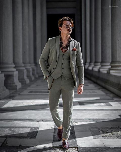 

men's suits & blazers mens wool blend 3 piece (coat+vest+pants) notched lapel traje hombre formal men suit custom made, White;black