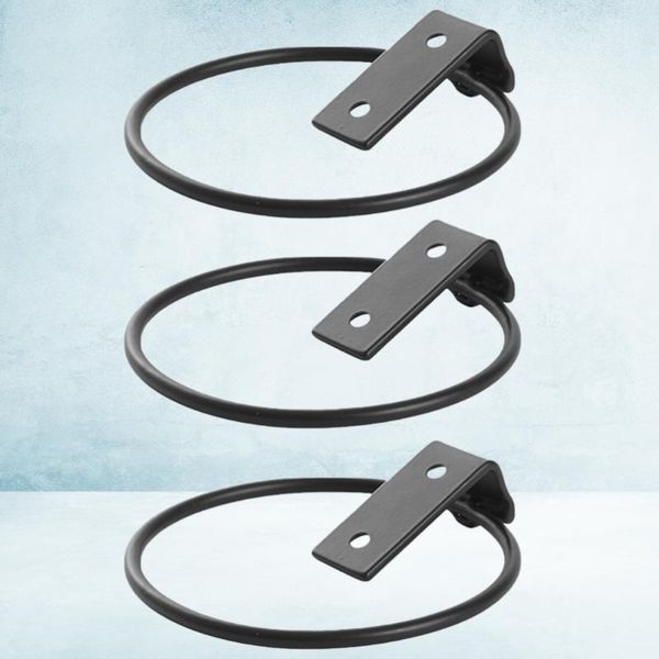 

3pcs wall mounted flower pot tray metal iron ring flowerpot bracket planter (13.5x11x6.5cm) hooks & rails
