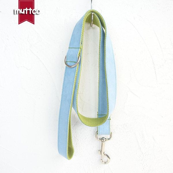 

dog collars & leashes muttco retailing self-design modern leash blue cover green handmade poly satin and nylon 5 sizes udl033