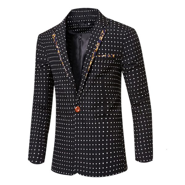 

mens new arrival autumn winter business dress blazers jackets coats dot pattern casual slim fit male blazers suits, White;black