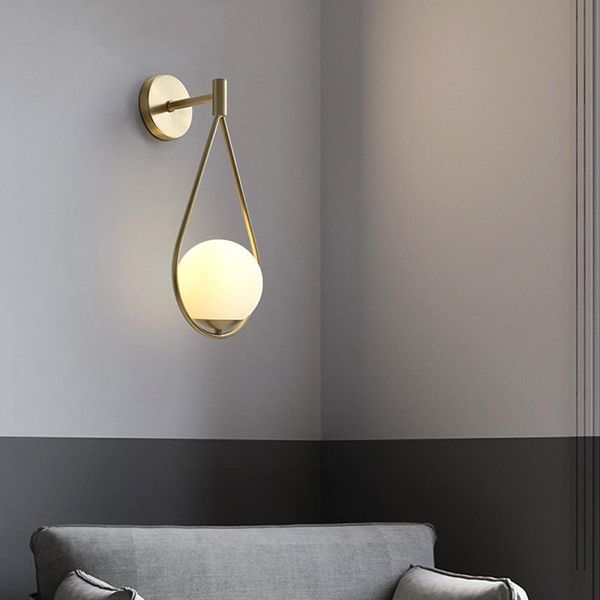 

wall lamp nordice luminaria led glass ball bedside dining room aisle cabecero de cama lampara pared