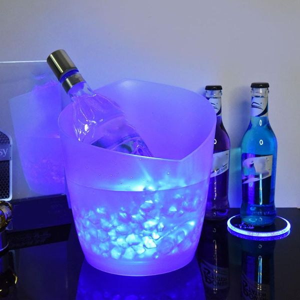 

pool & accessories led ice bucket 5l wine champagne home nightclub bar light up whiskey outdoor travel camping night decoration