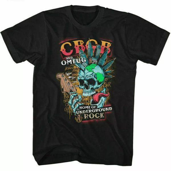 

cbgb new york t shirt mens licensed punk rock music band club tee retro black, White;black