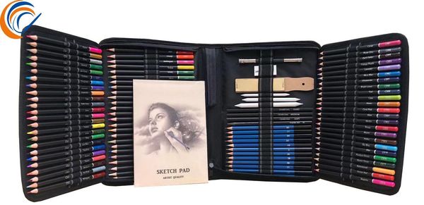 

gift sets pencils colors for paint charcoal and rubber brushes 144 pcs per set including 120 color pencil painting