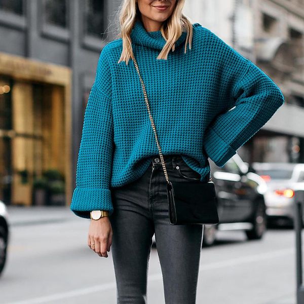 

women's sweaters 2021 women sweater casual solid turtleneck female pullover long sleeve warm soft spring autumn winter loose knitted, White;black