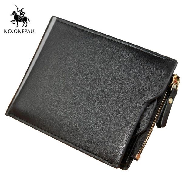 

wallets no.onepaul 2021 men's zipper wallet short paragraph multi-function card horizontal men, Red;black