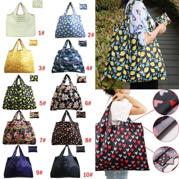 

shopping bags fashion women bag eco travel shoulder tote handbag folding reusable floral 68x58cm