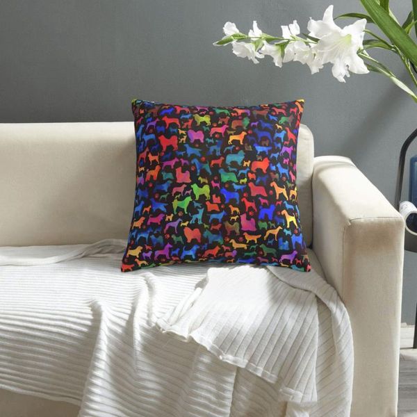 

pillow fun colorful dog breeds pillowcase printed cushion cover sofa waist