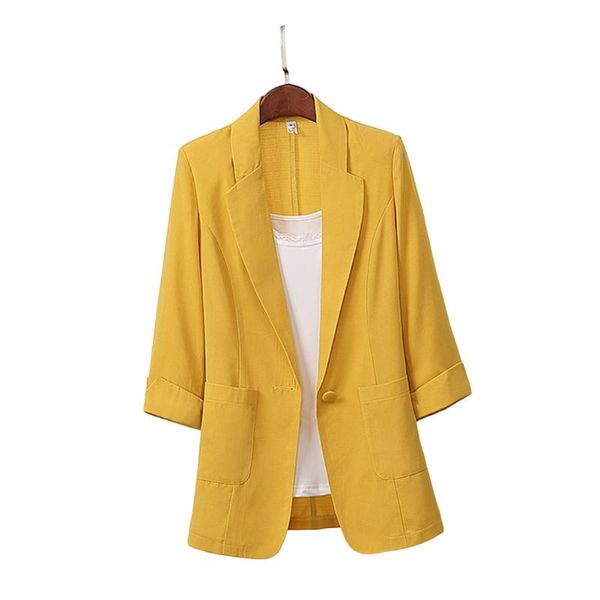 

women's jackets open front notched blazer summer women formal office work loose fit black ladies suits 3 colors size m-4xl, Black;brown