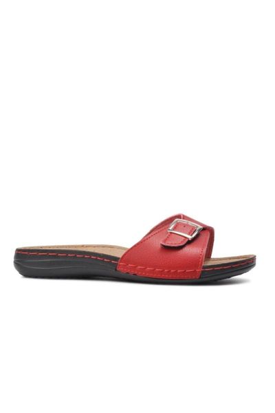 

slippers women's red buckle detail, Black