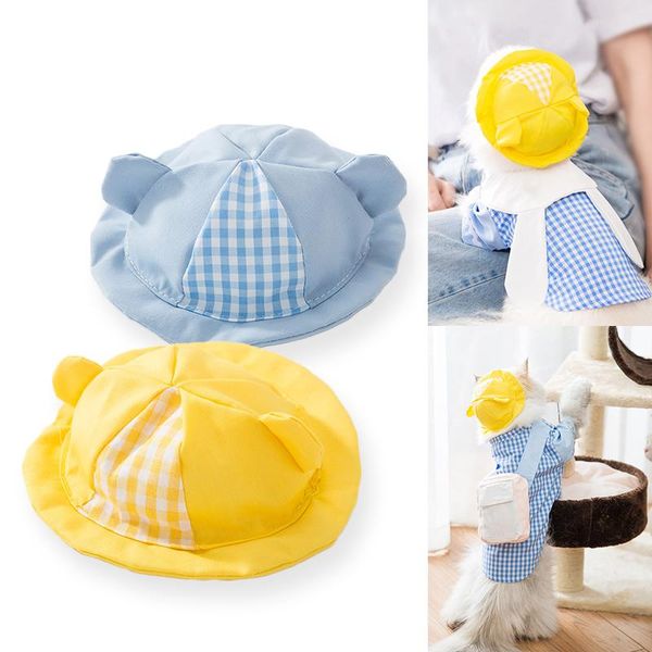 

cartoon dog hat yollow for pet hats breathable cute spring summer small yorkies fashion boy teddy hadgear apparel