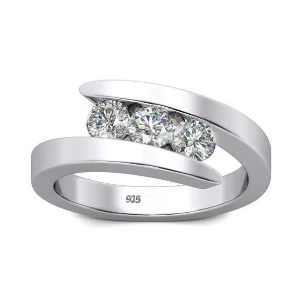 

cluster rings moissanite ring for women wedding engagement simple elegant korean style 925 silver jewelry valentines gift wholesale, Golden;silver