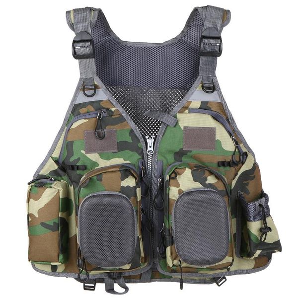

fishing life jacket multi-pockets floatation vest water sports adults buoyancy waistcoat boat kayak with foam & buoy