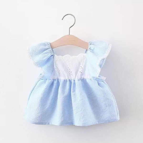 

girl's dresses 2021 summer baby girls dress floral print lace shower princess infant born toddler kids clothes, Red;yellow