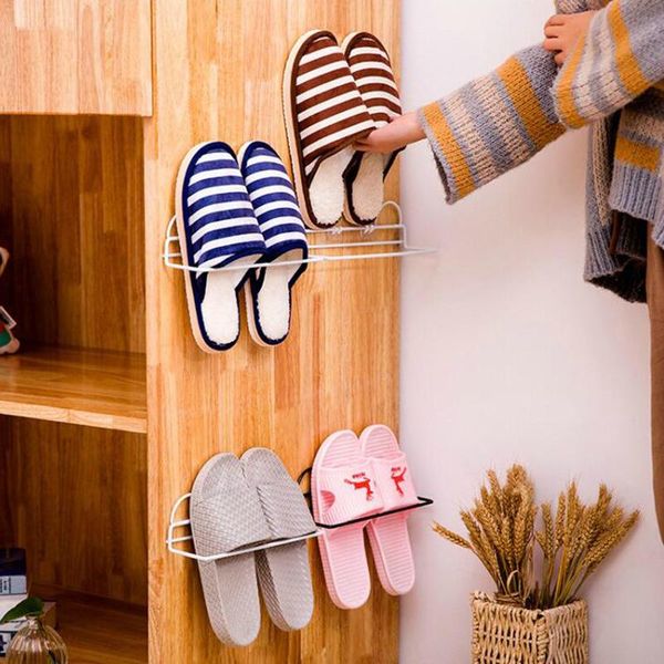 

clothing & wardrobe storage bathroom slipper rack toilet wall mounted small shoe home simple iron paste jacket