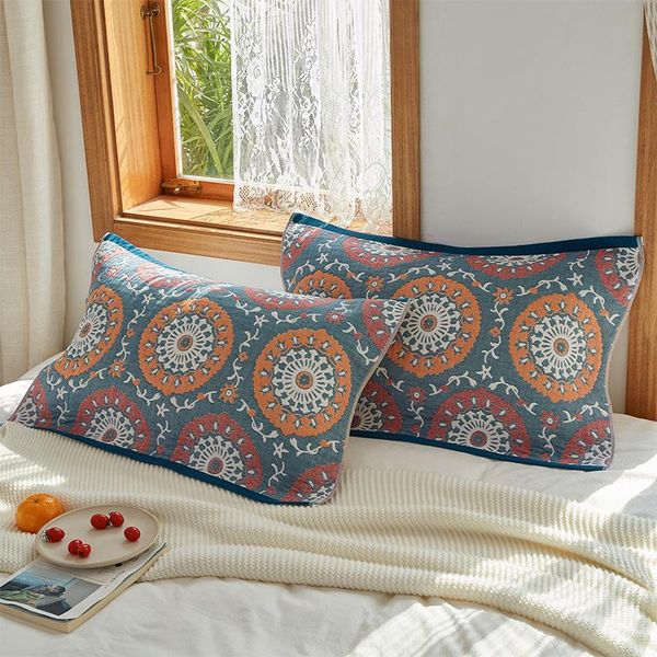 

pillow case pure pillowcase with cotton gauze to increase thickening four seasons student european style couple 2pcs cover