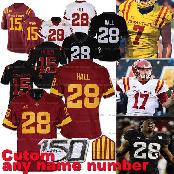 

custom men women youth iowa state cyclones football jersey college brock purdy xavier hutchinson breece hall sean shaw jr. charlie kolar mik, Black;red