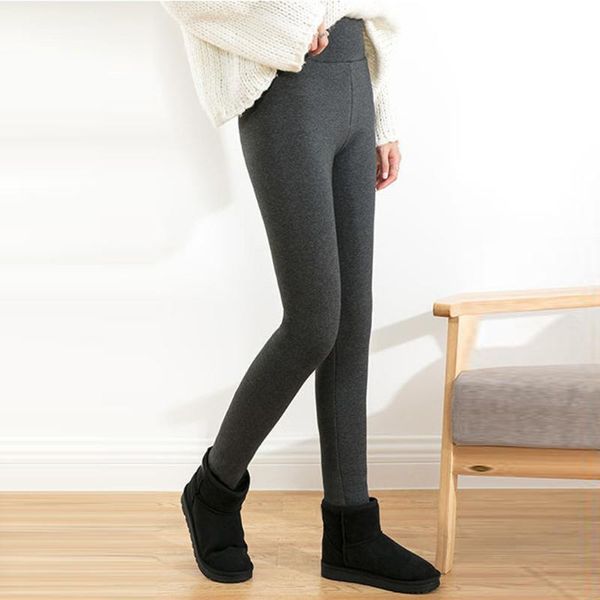 

women's leggings fashion women winter autumn warm trousers elasticity pants casual female thick slim underpants 2021, Black