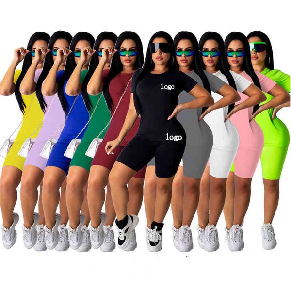 

womens custom tracksuit short sleeve crew neck tshirt slim shorts ladies 3d customized sport sets, Gray