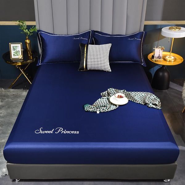 

sheets & sets washed silk single bed sheet print fit mattress cover four corners with elastic hat(no case) drop sy
