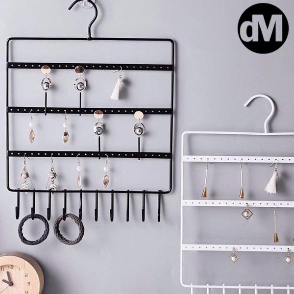 

other home decor dm metal iron art wall mounted earrings necklace ring display shelf jewelry storage rack holder organizer showcase sticky h