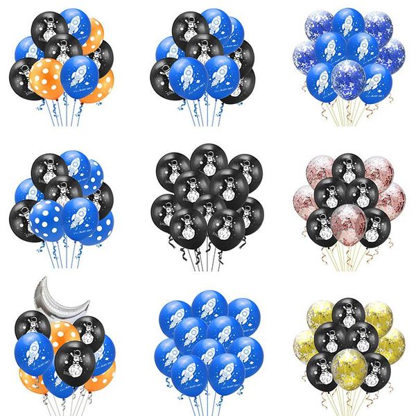

party decoration 10pcs 12 inch outer space astronaut balloons galaxy kids birthday favors happy balloon helium global