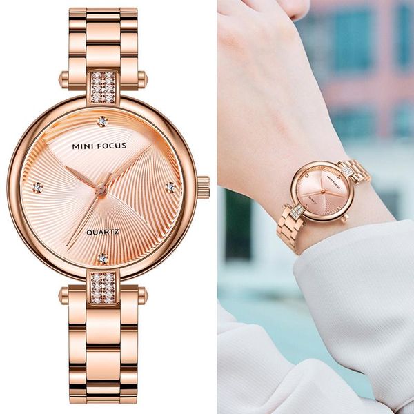 

wristwatches minifocus rose gold women watches quartz ladies watch dress female wristwatch girls clock relogio feminino gif, Slivery;brown