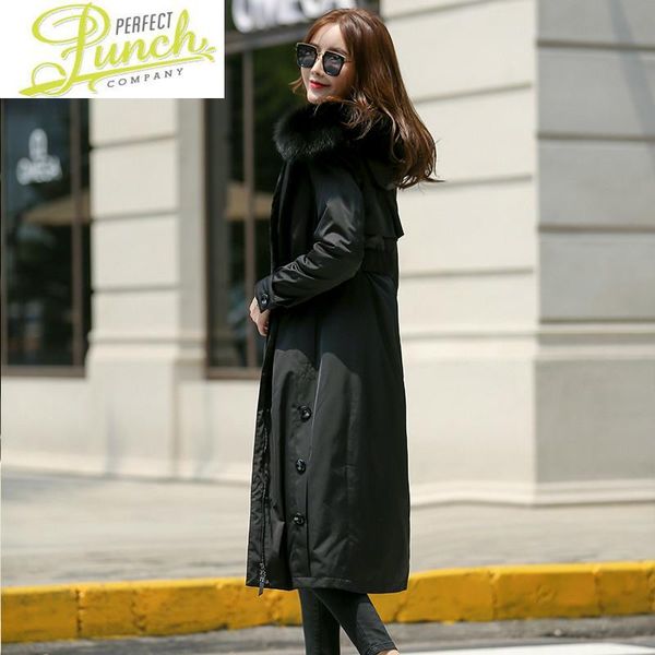 

women's fur & faux liner real parka winter coat women jacket for womens clothing abrigos mujer invierno 2021 fxtt9027 yy716, Black