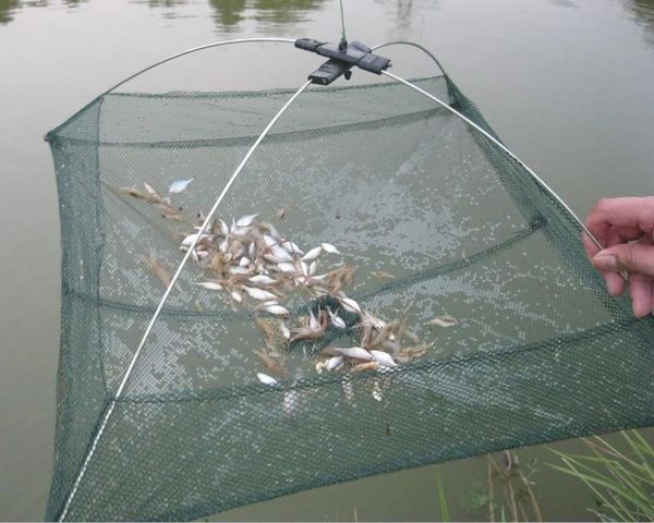 

fishing accessories 60*60cm foldable mesh baits trap cast dip net crab shrimp