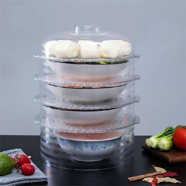 

kitchen storage & organization transparent stackable food insulation cover fresh-keeping lids dining table dustproof anti-mosquito