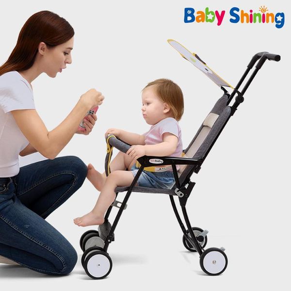 

baby shining cart ultra-lightweight folding portable travel mini car children's trolley 6-36 months strollers#