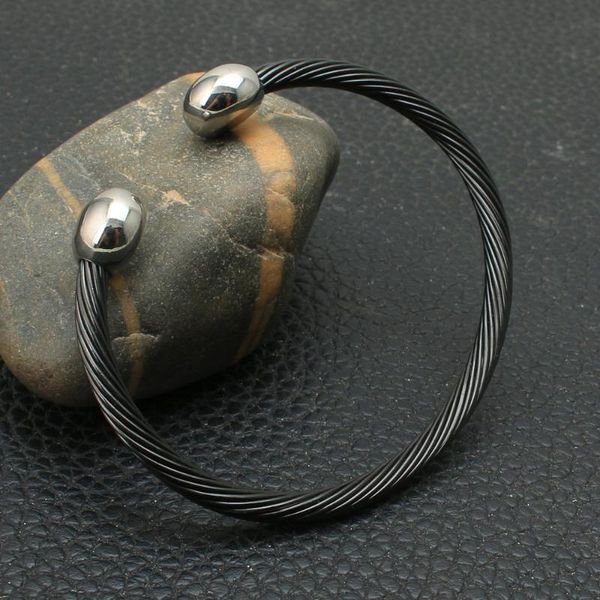 

black color fashion stainless steel jewelry simple bangle bracelet gift bryz060
