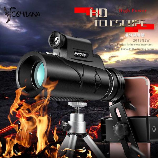 

telescope & binoculars monocular 50x60 with lamp lighting and laser remote shooting mobile phone high power definition spectacles