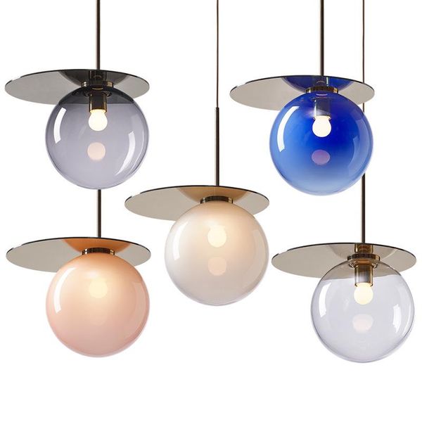 

pendant lamps design ufo light round iron denmark colorful glass ball led lamp lighting fixture home kitchen hanging