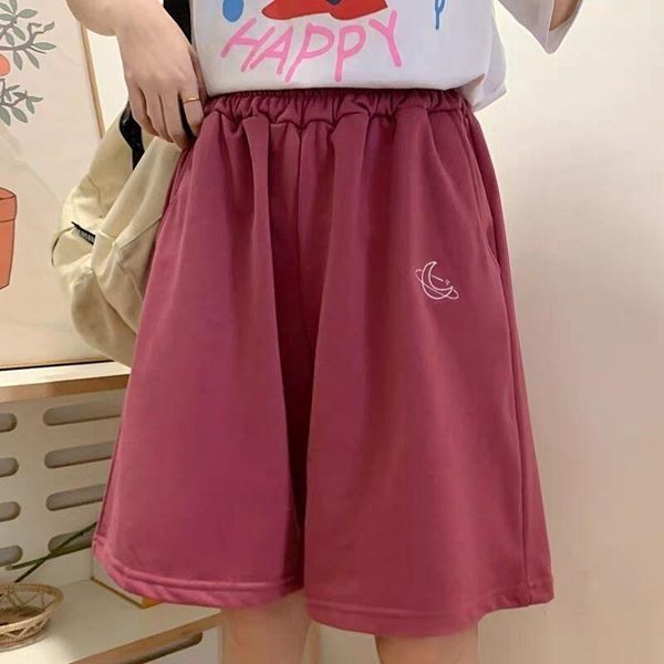 

women black shorts summer harajuku high waist wide leg gray 2021 fashion oversize knee length casual loose student 's women's, White;black