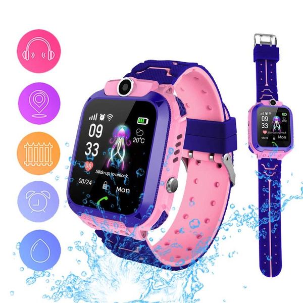 

1.44" rechargeable kids children smart watch touch screen remote camera sos call anti-lost tracker wrist 2g network wristbands