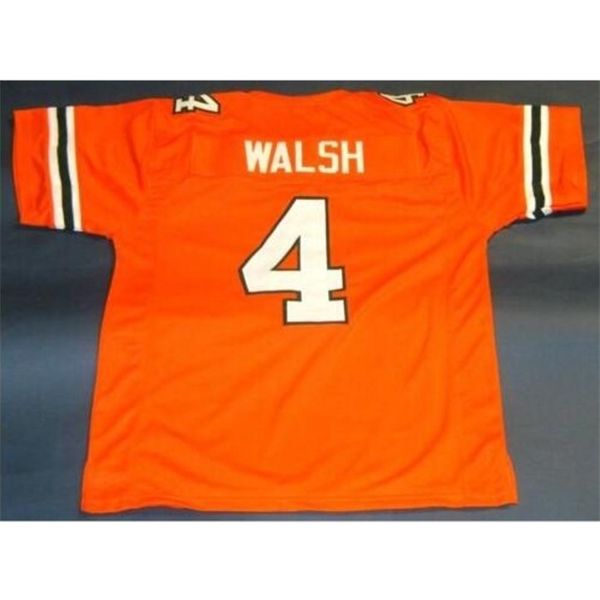 

custom 009 youth women vintage #4 steve walsh university of miami hurricanes football jersey size s-5xl or custom any name or number jersey, Black