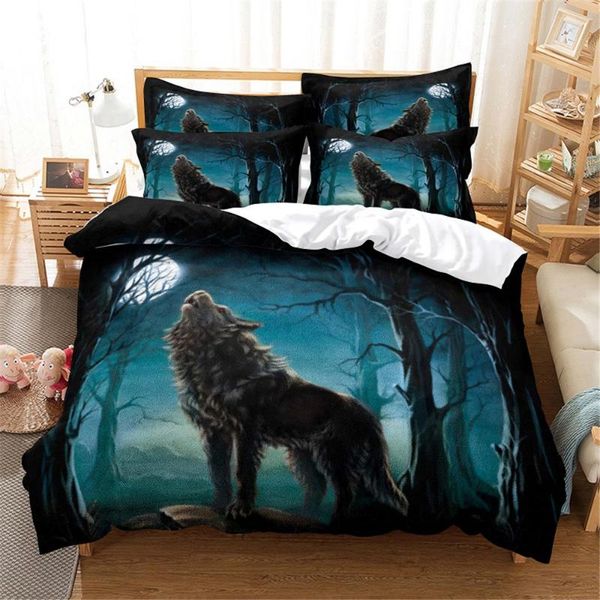 

bedding sets 3d wolf set  duvet cover bed cotton bedroom