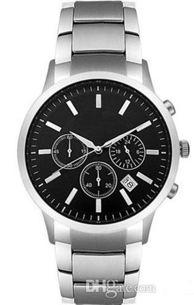 

stainless steel men's quartz japanese watch all dial working sold am2434 am2448 am2458 am2460, Slivery;brown