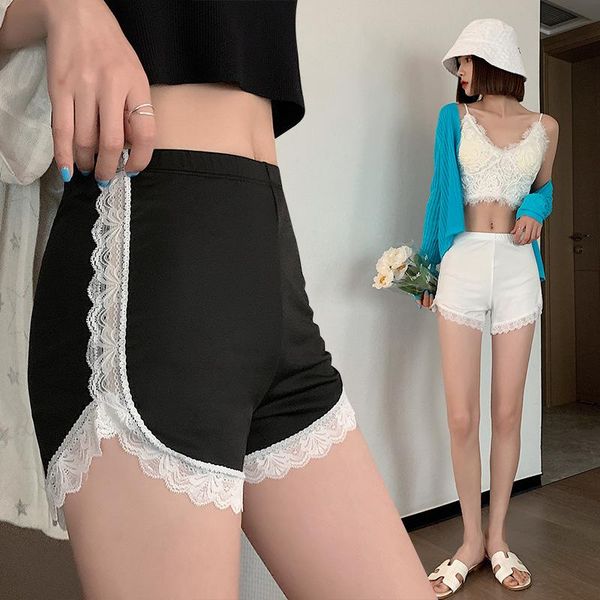 

women's shorts the summer safety pants women wear anti-glare lace three-quarter insurance ice leggings, White;black