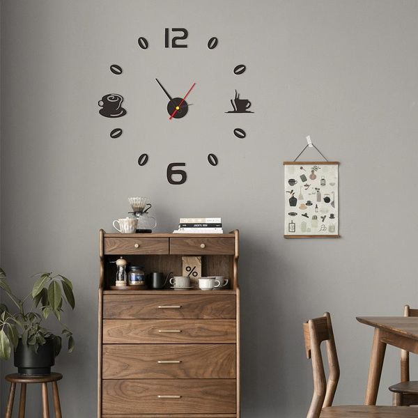 Wandaufkleber Hause Uhr Aufkleber 3D DIY Acryl Spiegel Für Dekoration Wohnzimmer Quarz Nadel Selbstklebende Hängende Uhr